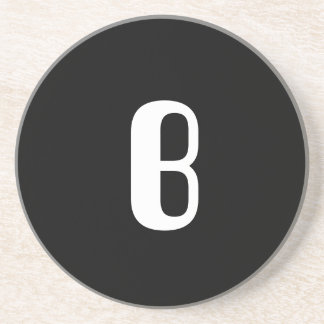 "B-", Rotes u. weißesKaromonogramm auf Weiß Untersetzer