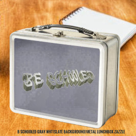 B Scholed Gray-Wht (Slate) Metall Brotdose