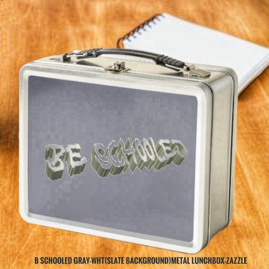 B Scholed Gray-Wht (Slate) Metall Brotdose