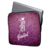 B Schöner, rosafarbener Laptop-Sieb Laptopschutzhülle (Vorderseite Links)