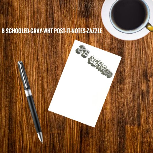 B. Schooled-Gray-White Post-it Klebezettel
