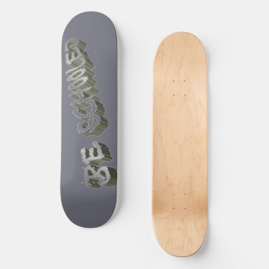 B Schooled Gray-white Skateboard (Vorderseite)