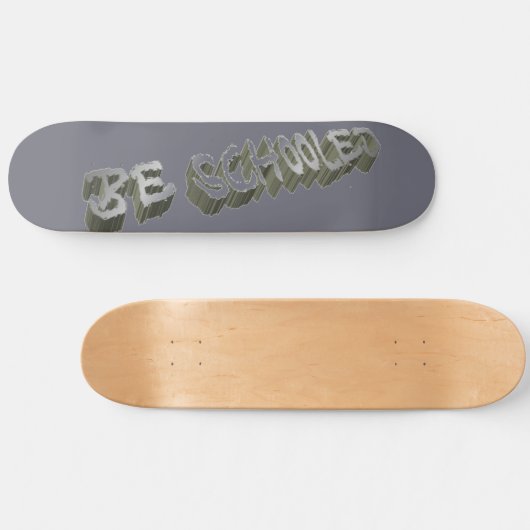 B Schooled Gray-white Skateboard (Horizontal)
