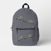 B Schooled Gray-Wht Bedruckter Rucksack (Vorderseite)