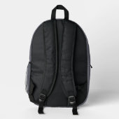 B Schooled Gray-Wht Bedruckter Rucksack (Rückseite)