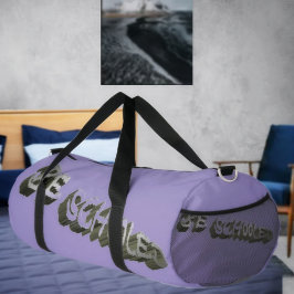 B Schooled Gray-Wht Duffle Bag