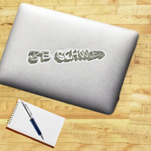 B. Schooled Gray-Wht Sticker