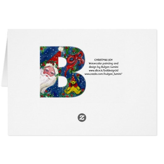 B SCHREIBEN / SANTA CLAUS MIT ROtem RIBONMONOGRAMM (Rückseite Horizontal)