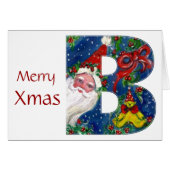 B SCHREIBEN / SANTA CLAUS MIT ROtem RIBONMONOGRAMM (Vorderseite (Horizontal))