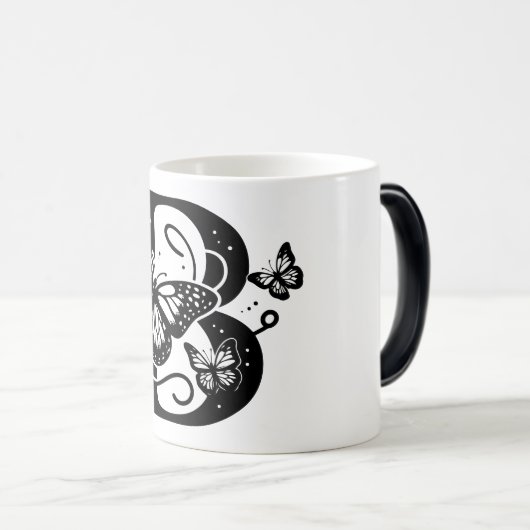 B Schwarzer Butterfly Verwandlungstasse (VorderseiteRechts)