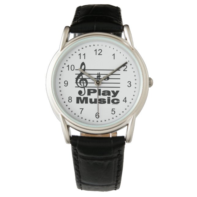 B Sharp Musical Notation Armbanduhr (Vorderseite)