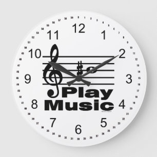 B Sharp Musical Notation Große Wanduhr