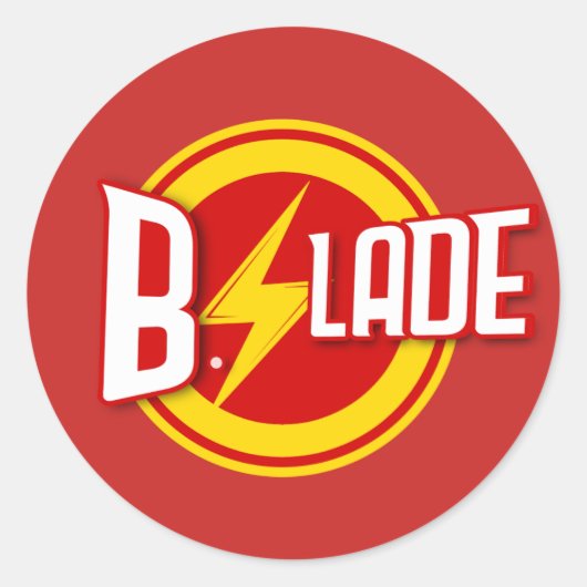 B.Slade-Blitz-Logo-Sticker Runder Aufkleber (Vorderseite)