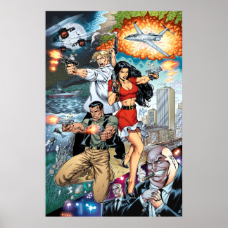B@stard Stew Action Comic Art von Al Rio Poster