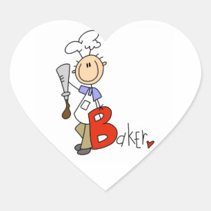 B steht für Bäcker Herz-Aufkleber