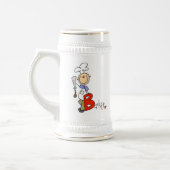 B steht für Baker Bierglas (Links)