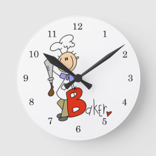 B steht für Baker Runde Wanduhr