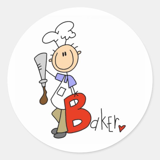 B steht für Baker Runder Aufkleber (Vorderseite)