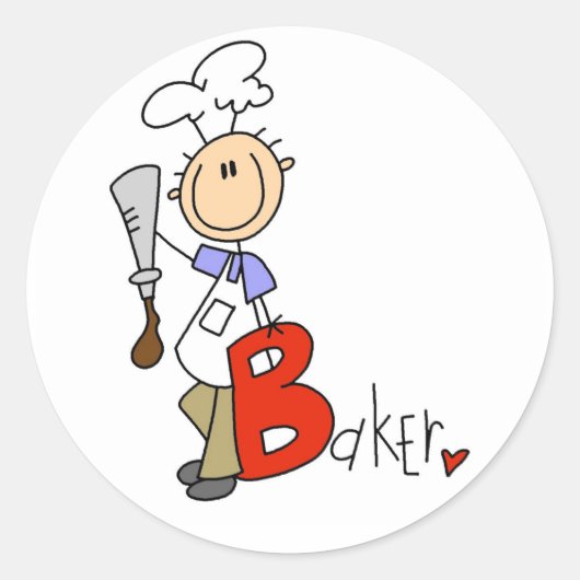 B steht für Baker Runder Aufkleber (Vorderseite)