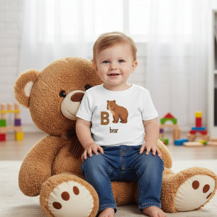 B steht für Bär - Süßes Alphabet-Tier Kleinkind T-shirt