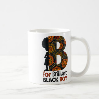 B steht für brillantes schwarzes Jungenkind Schwar Kaffeetasse