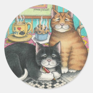 B & T #12 Kreuzworträtsel-Stickers Runder Aufkleber