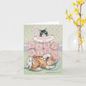 B & T #52A Baby Girl Begrüßung Karte (Gelbe Blume)