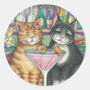 B & T #6 Cocktail-Aufkleber Runder Aufkleber