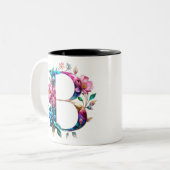 B Tasse für Kaffee - Blumendesign (Vorderseite Links)