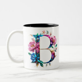 B Tasse für Kaffee - Blumendesign