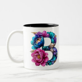 B Tasse für Kaffee - Blumendesign
