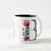 B Tasse für Kaffee - Blumendesign (VorderseiteRechts)
