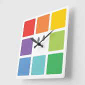 B. Tasten Square Clock Quadratische Wanduhr (Winkel)