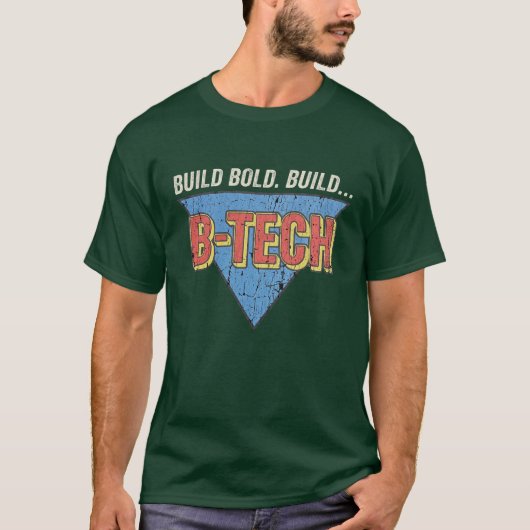 B-Tech Build Fetter Retro Dreieck T-Shirt (Vorderseite)