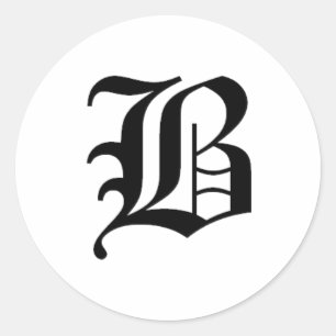 B-Text Altes Englisch Runder Aufkleber