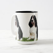 B u. englischer Springer #1 W Zweifarbige Tasse (Vorderseite Links)