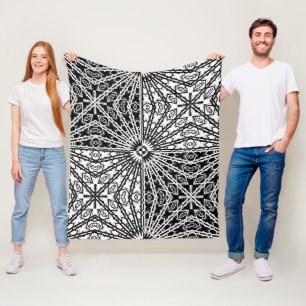 B u. W 4 Quadrat. Spiegel Fleecedecke