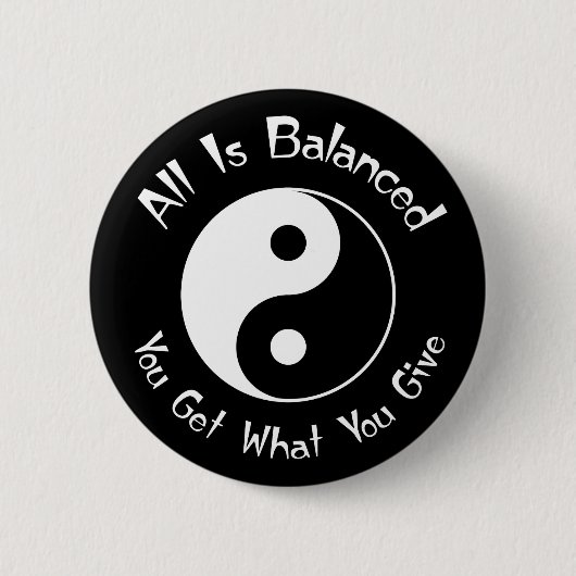 B u. w-Balance Yin Yang Knopf Button (Vorderseite)