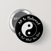 B u. w-Balance Yin Yang Knopf Button (Vorne & Hinten)