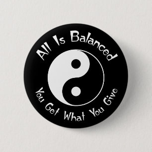 B u. w-Balance Yin Yang Knopf Button