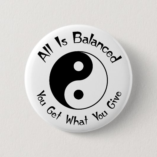 B u. w-Balance Yin Yang Knopf Button (Vorderseite)