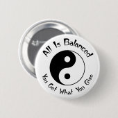 B u. w-Balance Yin Yang Knopf Button (Vorne & Hinten)