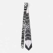 B und W Runway Fashion 2022 Inspiriertes Muster Ne Krawatte (Rückseite)
