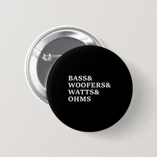 B und Woofers Car Audio Funny T Shirt Button (Vorne & Hinten)
