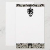 ‚B‘ Verzierte barocke Monogramm Briefpapier (Vorne/Hinten)