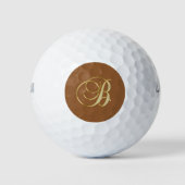 B verzierte Goldmonogramm Golfball (Vorderseite)