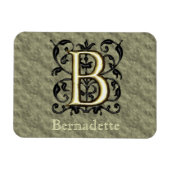 B - Vintages Monogramm (Gold) Magnet (Horizontal)