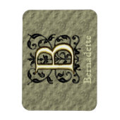 B - Vintages Monogramm (Gold) Magnet (Vertikal)