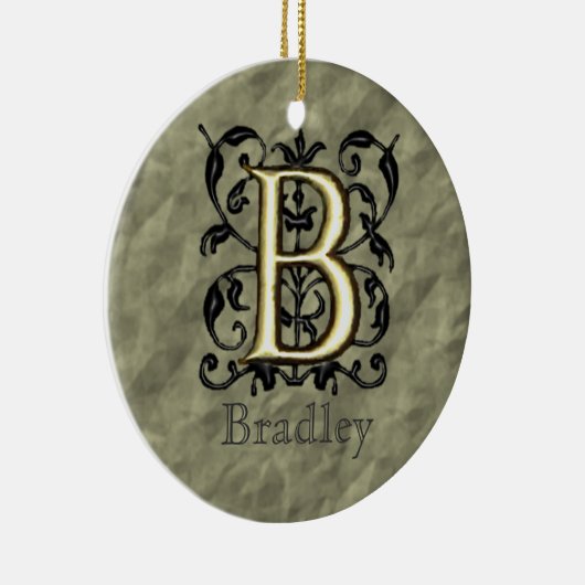 B - Vintages Monogramm Keramikornament (Rechts)