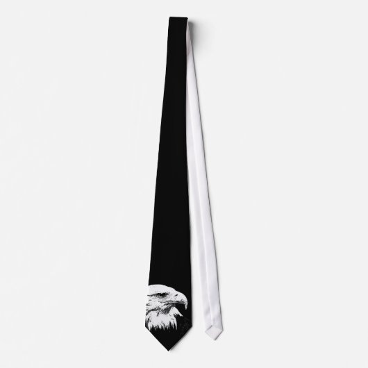 B&W American Bald Eagle Neck Tie Krawatte (Vorderseite)